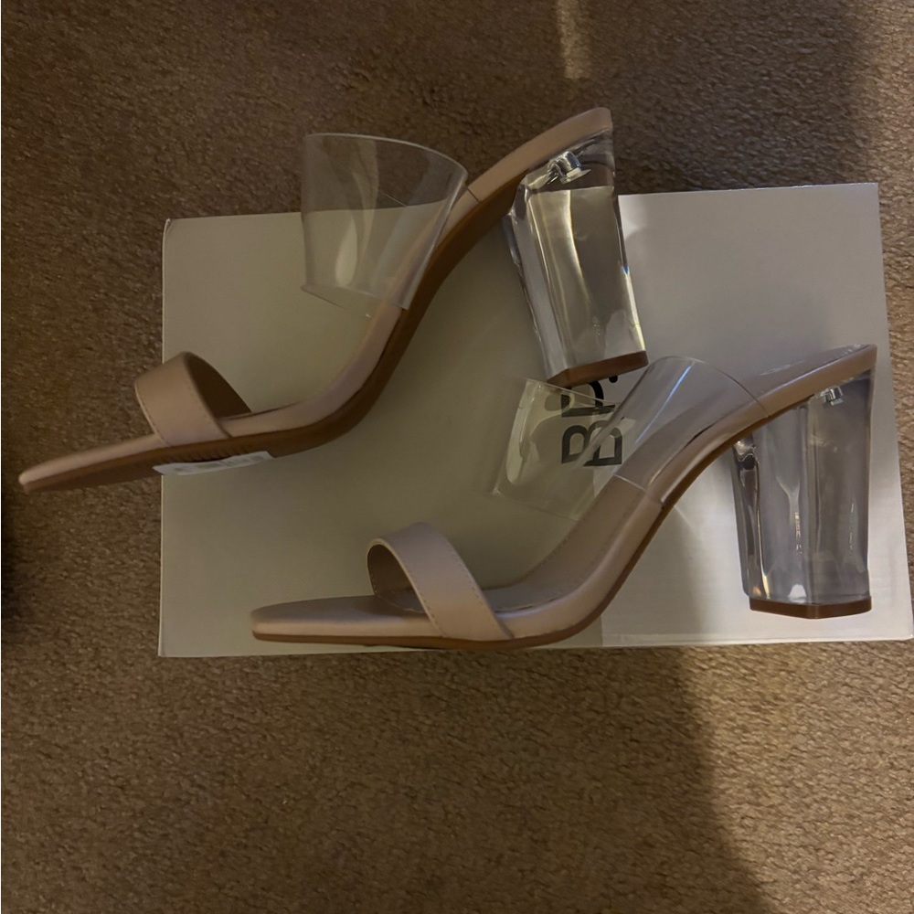 New Clear High Heeled Slides